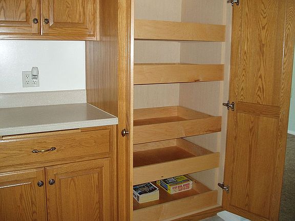 full-width sliding shelves