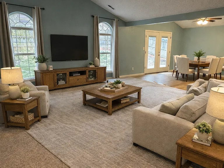 Virtually Staged Family Room
