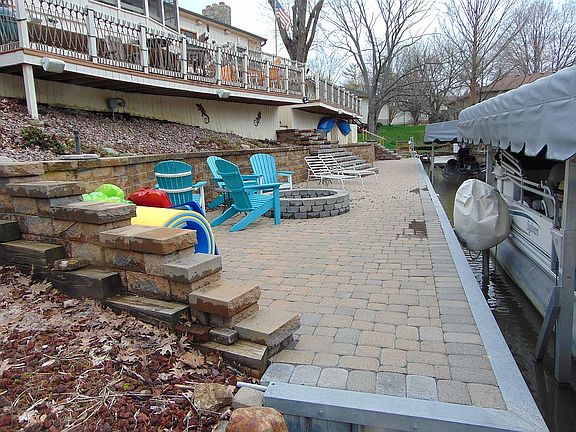 Fire pit on dock area