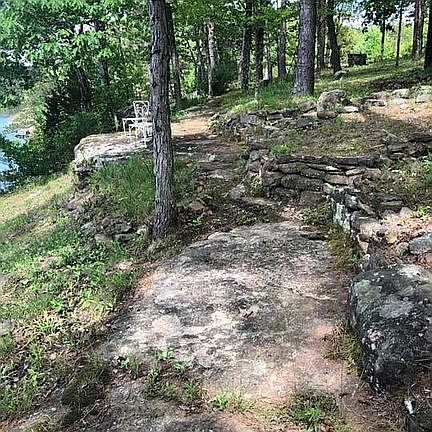 Natural rock walkway 
