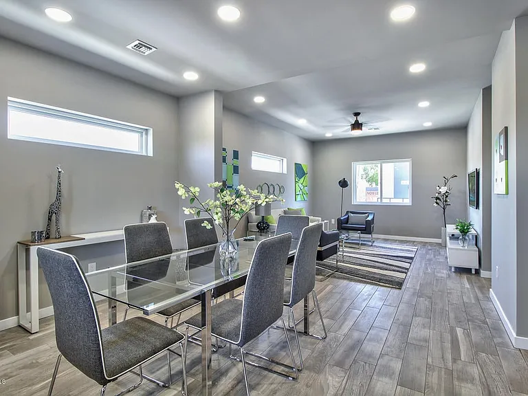 Open dining and living room (home is unfurnished)