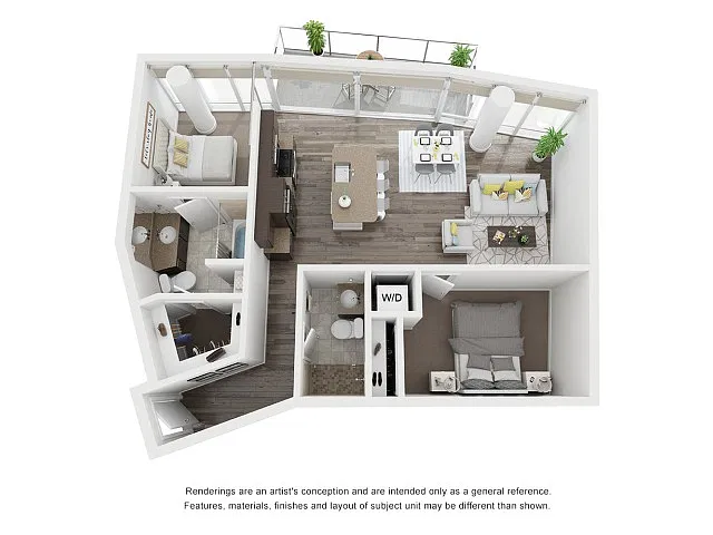 Floor plan 2 Bed 2 Bath C6