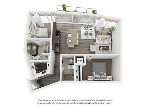 Floor plan 2 Bed 2 Bath C6