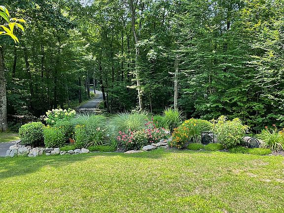 Rock wall garden from house