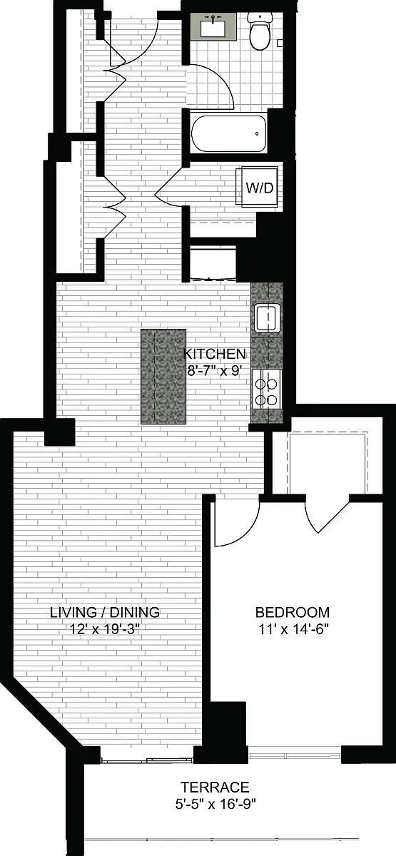 Floor plan 1 Bedroom R