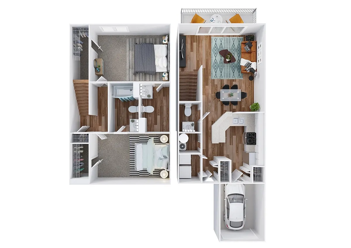 Floor plan Haven w/ Garage (Townhome)