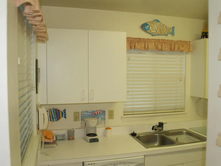One of two kitchen pictures. There is a pass-through from the kitchen to the dining room.