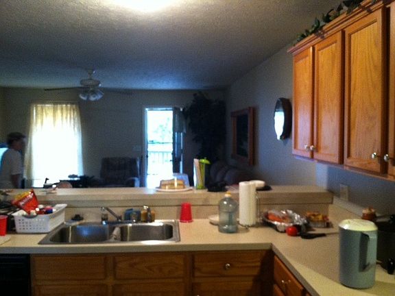 kitchen open to Large living area