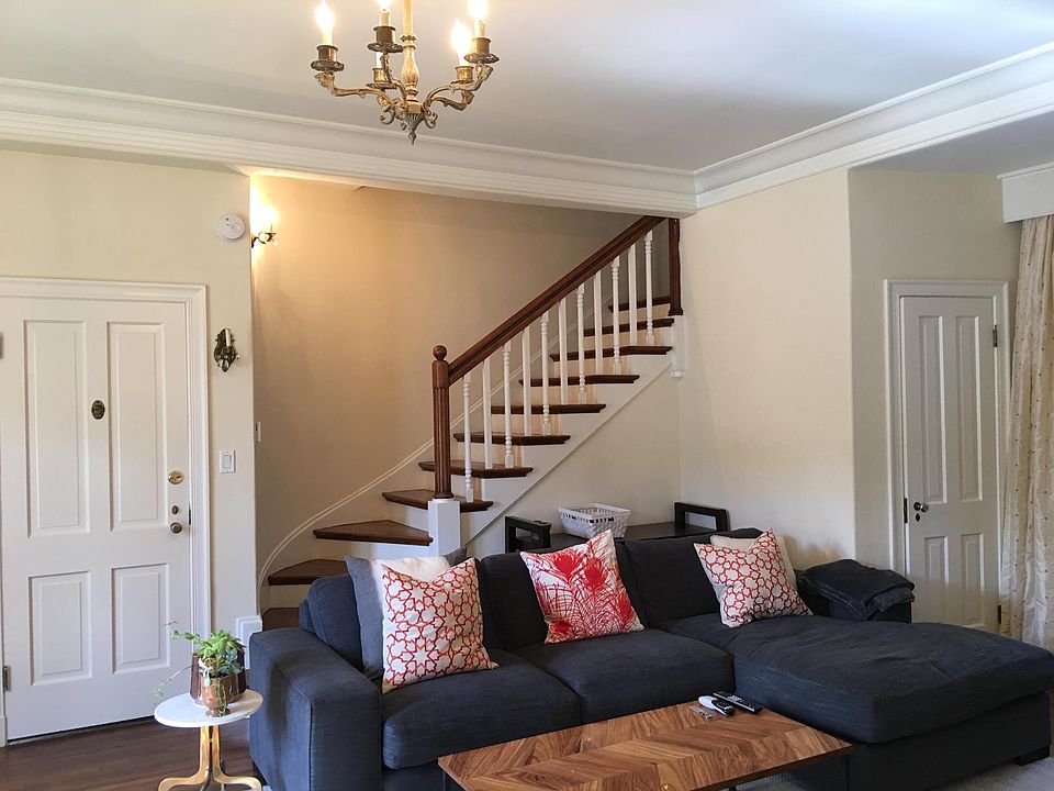 Living Room, stairs leading to the bedrooms, Master bathroom