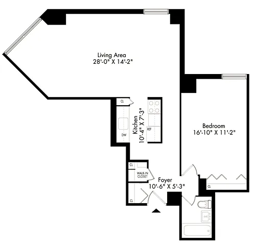 Floor plan 1K