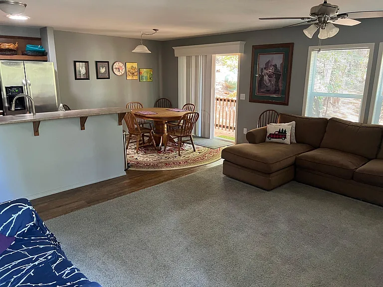 Living Room looking into kitchen from front door