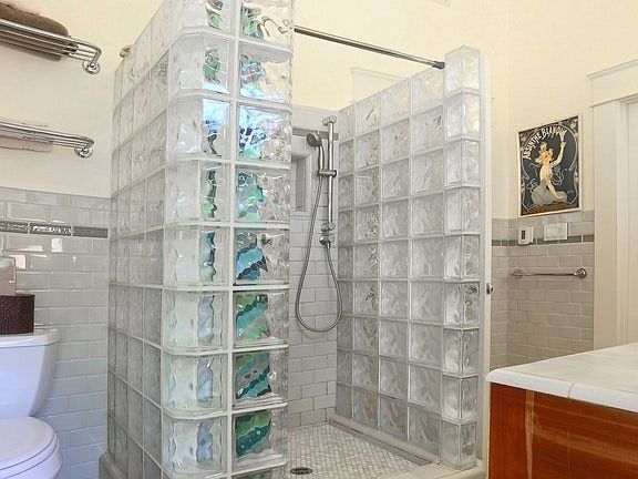 Glass Block Shower in Master Bath