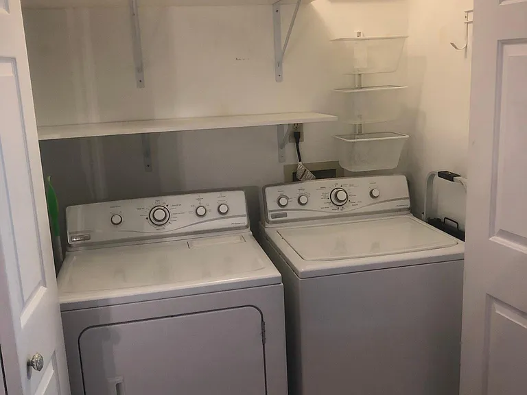 Storage closet with in unit washer/dryer