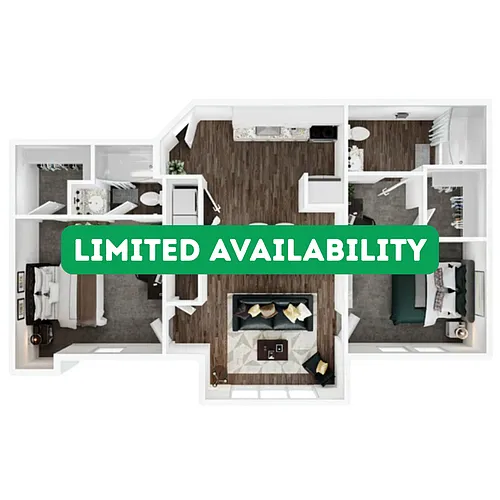 Floor plan 2BR/2BA Upgraded