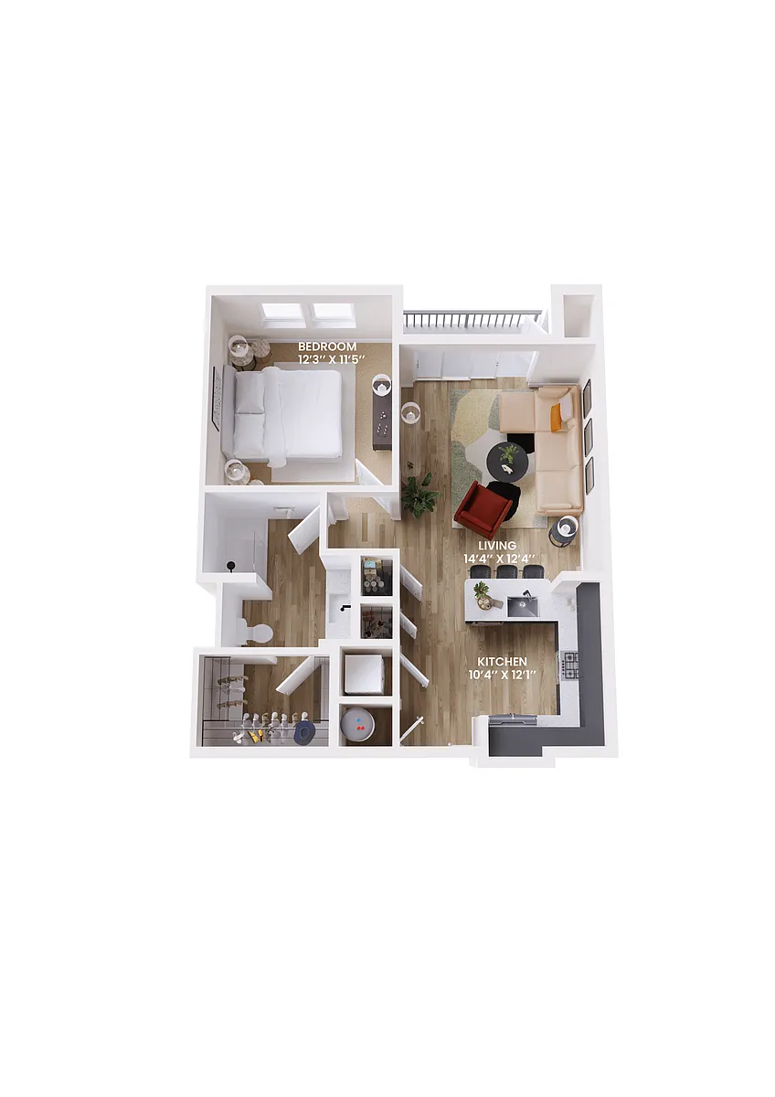 Floor plan A1 One Bedroom