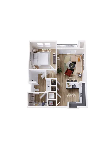 Floor plan A1 One Bedroom