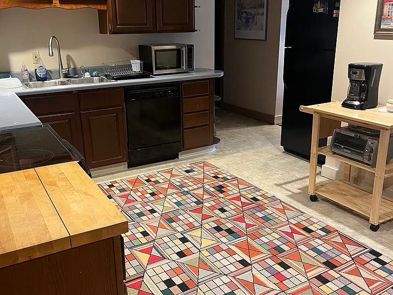 Kitchen with semi open plan with the living room