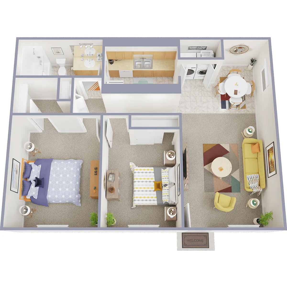 Floor plan 2 Bed 1 Bath