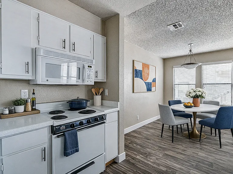 Modern kitchen and dining space