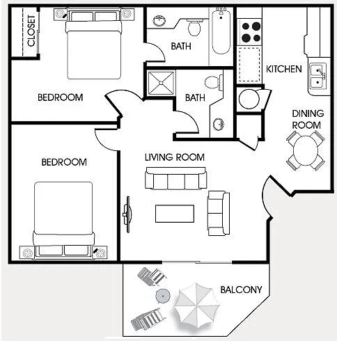 Floor plan 2 bedroom