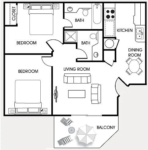 Floor plan 2 bedroom