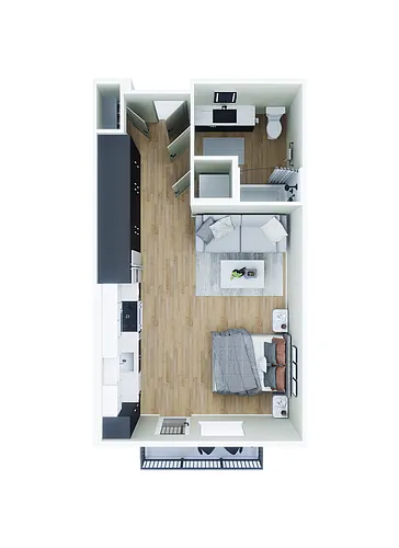 Floor plan 0 Bed / 1.0 Bath