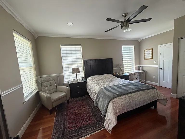 First floor large bedroom with attached bathroom and large closet