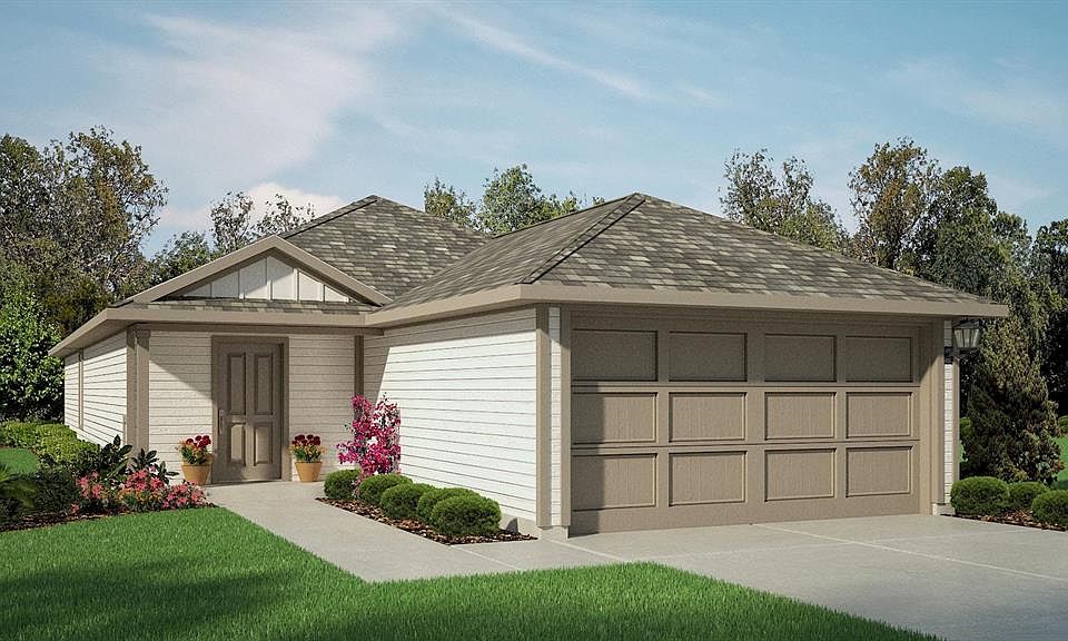 Front Elevation- D.R. Horton''s Estero Floor Plan elevation W- All Home and community information, including pricing, included features, terms, availability and amenities, are subject to change at any time without notice or obligation. All Drawings, pictures, photographs, video, square footages, floor plans, elevations, features, colors and sizes are approximate for illustration purposes only and will vary from the homes as built.