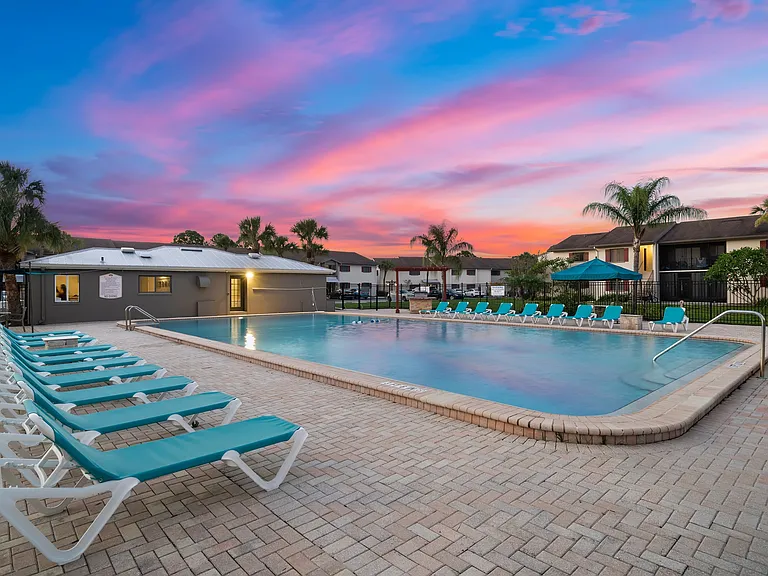 Tropical Sunset Poolside