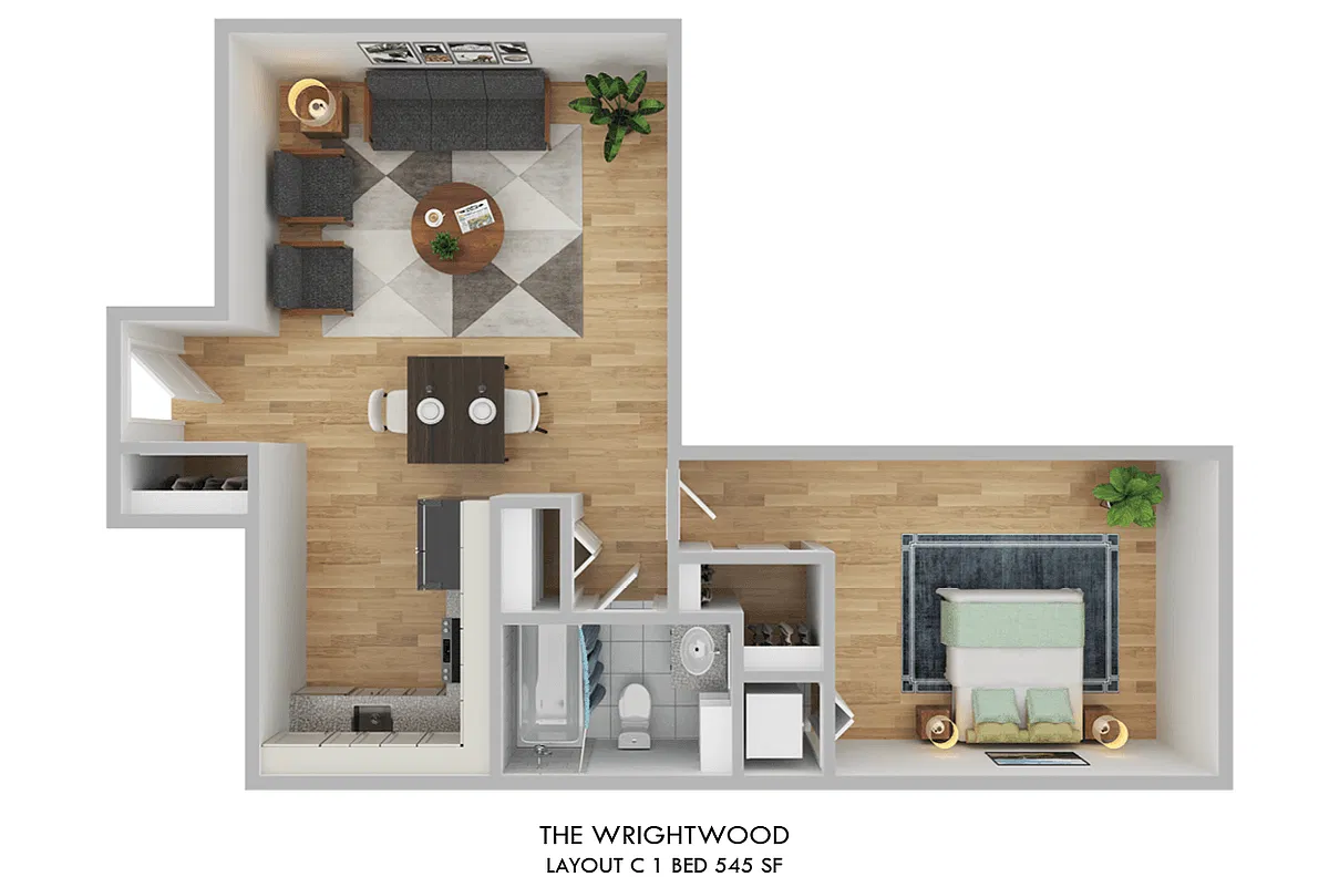 Floor plan One Bedroom C