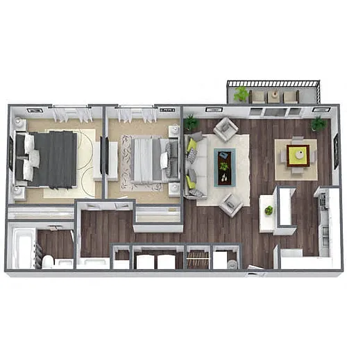 Floor plan B1: 2 Bed 1 Bath