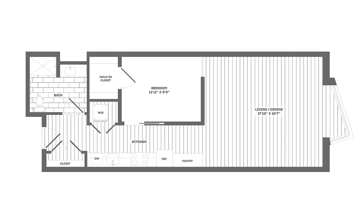 Floor plan 1 Bed/1 Bath-B5.2