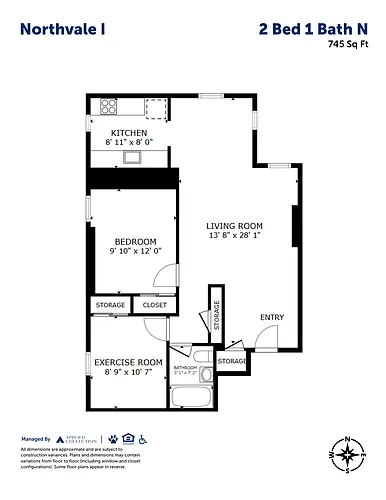 Floor plan 2 Bed 1 Bath N