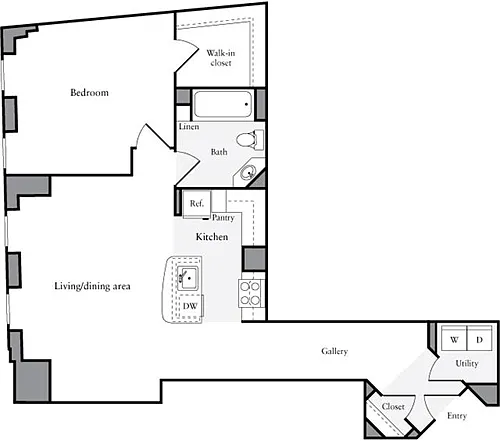 Floor plan 1 Bedroom O