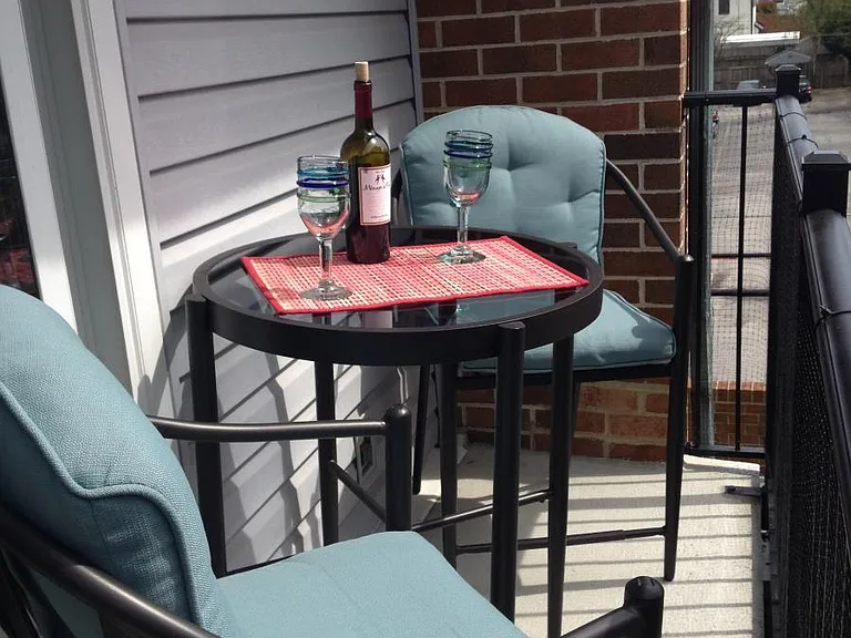 Bistro seating on Balcony