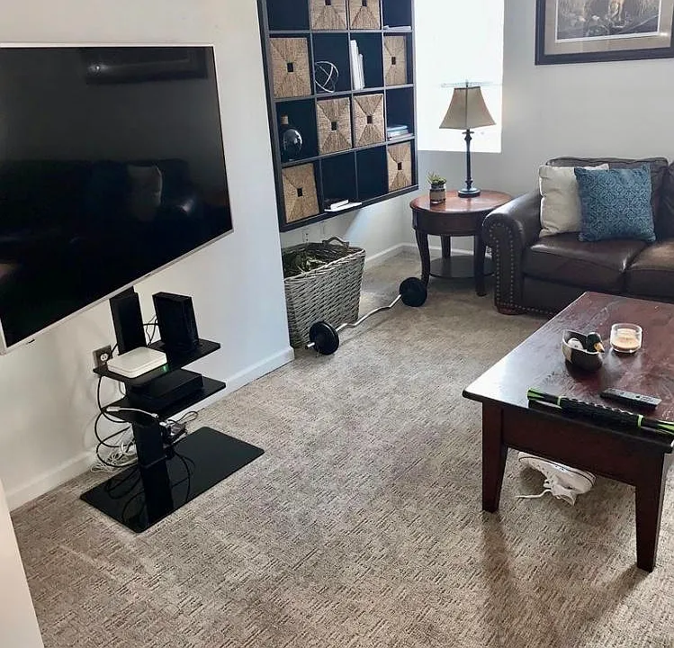 Living Room - wall shelving unit included