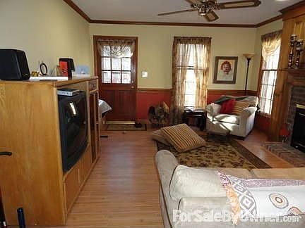 The living room : looking at the living room through the kitchen