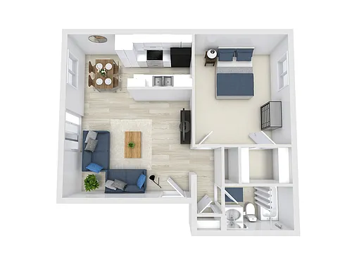 Floor plan Renovated 1bd