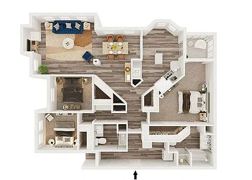 Floor plan C1 - attached 2 car garage