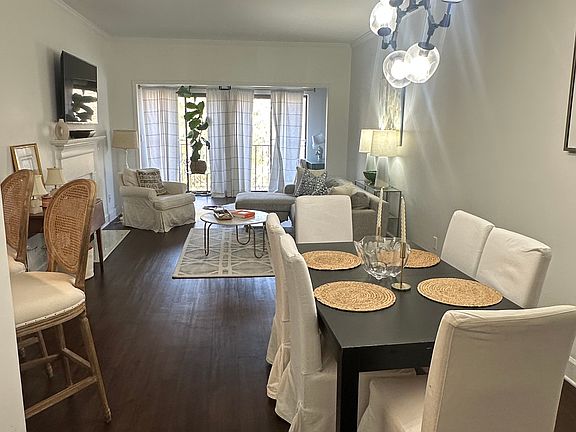 Spacious dining and living room area