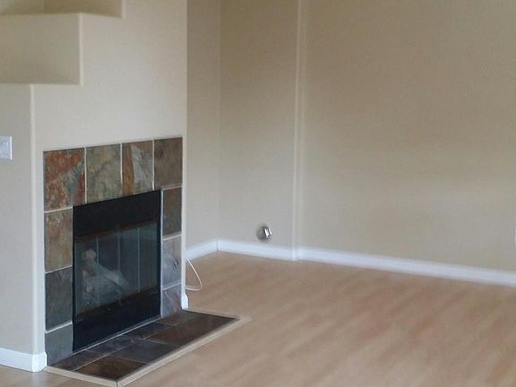 Gas fireplace in living room.