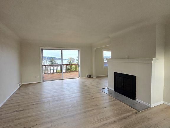 Great view of the lake from the living room.