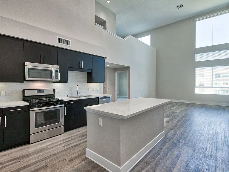 Kitchen islands and stainless steel appliances