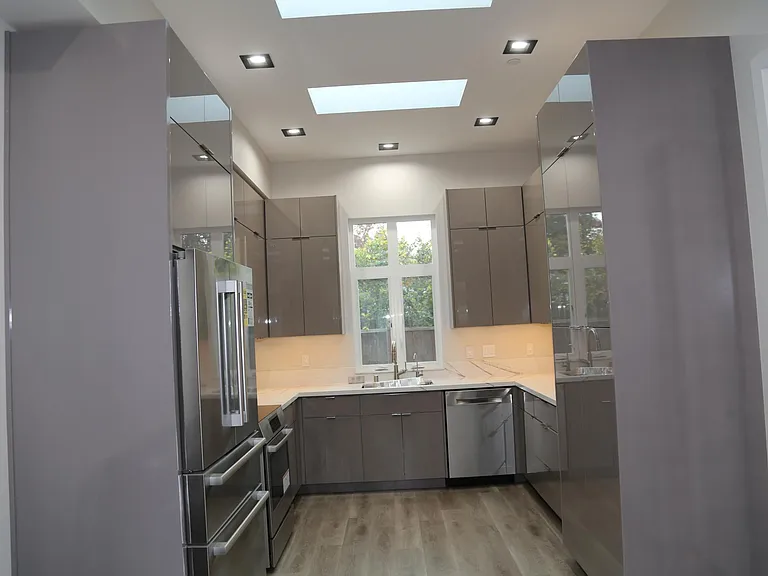 Kitchen Close View with Tall Cabinets