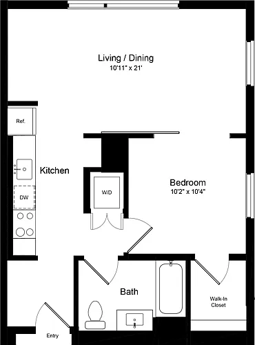 Floor plan 1 Bedroom F