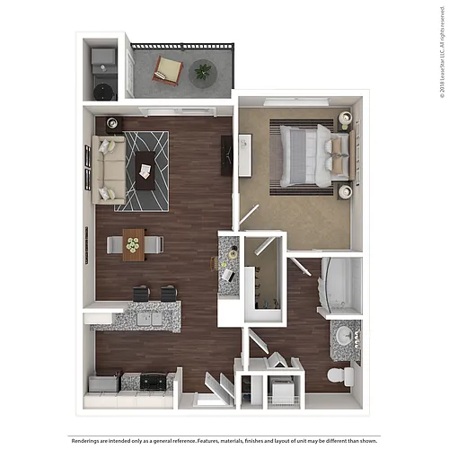 Floor plan 1 Bed / 1 Bath