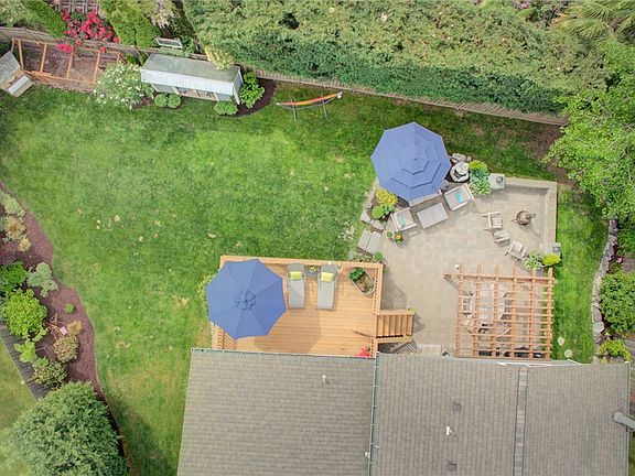 Here's an overhead view of the Property. Notice the expansive yard and decks. 