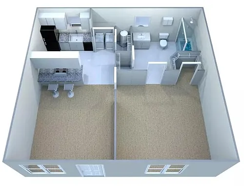 Floor plan Custom Suite - Furnished & Paid Utilities