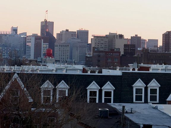 Baltimore skyline at full display after sunset