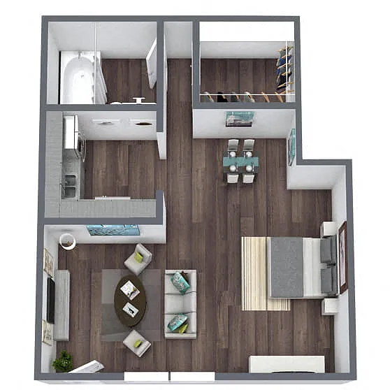 Floor plan S3: 0 Bed 1 Bath